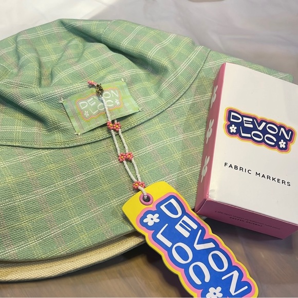 Lack of Color NWT Devon Lee Carlson Collaboration Green Plaid/Beige Bucket Hat - Picture 6 of 15